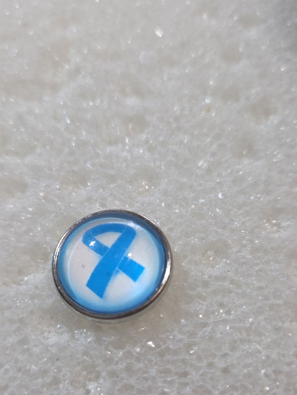 Blue Awareness Ribbon Ginger Snap Charm 18mm